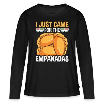 Empada Lover Je viens de venir pour l’Empanada Colombia - T-shirt manches longues Premium bio Femme - noir - Devant - Julia (174cm)