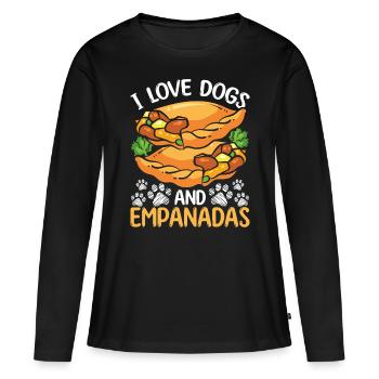 Empada Lover J’aime les chiens Propriétaire Empanadas Colombie - T-shirt manches longues Premium bio Femme - noir - Devant - Julia (174cm)
