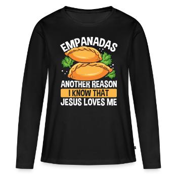 Empada Lover Empanadas another Reason God Colombia - Frauen Premium Bio Langarmshirt - Schwarz - Vorne - Julia (174cm)
