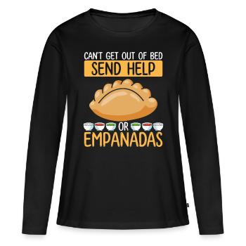 Empada Lover Envoyer de l’aide ou Empanadas Colombie - T-shirt manches longues Premium bio Femme - noir - Devant - Julia (174cm)