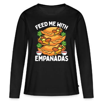 Empada Lover Nourrissez-moi avec Empanadas Colombia - T-shirt manches longues Premium bio Femme - noir - Devant - Julia (174cm)