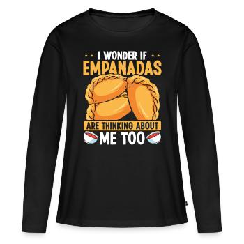Empada Lover Je me demande si Empanadas Maker Colombia - T-shirt manches longues Premium bio Femme - noir - Devant - Julia (174cm)