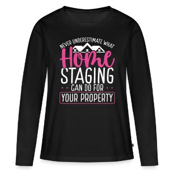 Home Staging can do for your property Stager - Frauen Premium Bio Langarmshirt - Schwarz - Vorne - Julia (174cm)