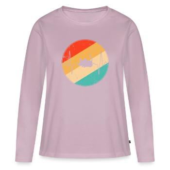 Maus Retro Herzschlag - Frauen Premium Bio Langarmshirt - Altrosa - Vorne - Julia (174cm)