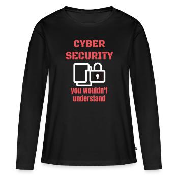Cybersecurity - IT-Sicherheit Informatiker - Frauen Premium Bio Langarmshirt - Schwarz - Vorne - Julia (174cm)
