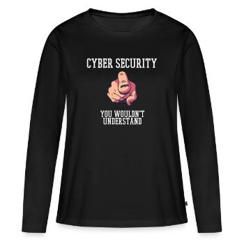 Cybersécurité - Informaticien de sécurité informatique - T-shirt manches longues Premium bio Femme - noir - Devant - Julia (174cm)