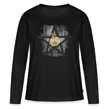 Ail de l’Enfer - T-shirt manches longues Premium bio Femme - noir - Devant - Julia (174cm)