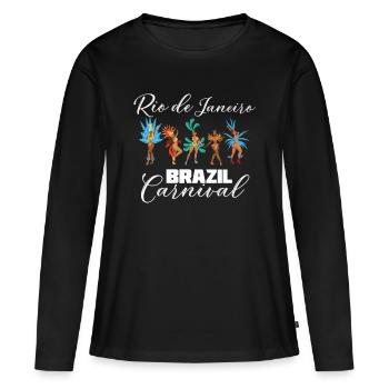 Carnaval de Rio Rio de Janeiro Célébration au Brésil - T-shirt manches longues Premium bio Femme - noir - Devant - Julia (174cm)