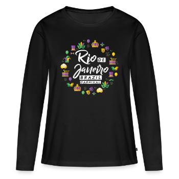 Carnaval de Rio Célébration de Rio de Janeiro au Brésil - T-shirt manches longues Premium bio Femme - noir - Devant - Julia (174cm)