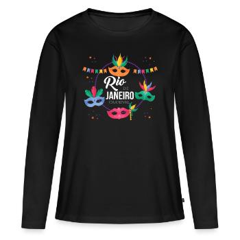Carnaval de Rio Rio de Janeiro en Carnavals du Brésil - T-shirt manches longues Premium bio Femme - noir - Devant - Julia (174cm)