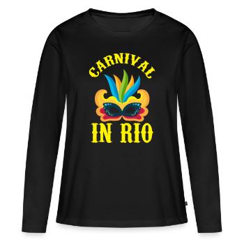 Brésil Carnaval Rio de Janeiro Célébration Rio Karnev - T-shirt manches longues Premium bio Femme - noir - Devant - Julia (174cm)