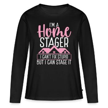 Home Stager Interior Decorator Stylist Staging - Women's Premium Organic Long Sleeve Shirt - black - Front - Julia (174cm)