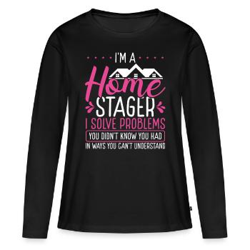 Home Staging solve problems Interior Home Stager - Women's Premium Organic Long Sleeve Shirt - black - Front - Julia (174cm)