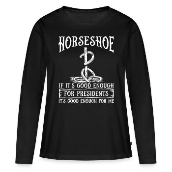 Horseshoe Tosser Throwier Horseshoe Pitching Game - Frauen Premium Bio Langarmshirt - Schwarz - Vorne - Julia (174cm)