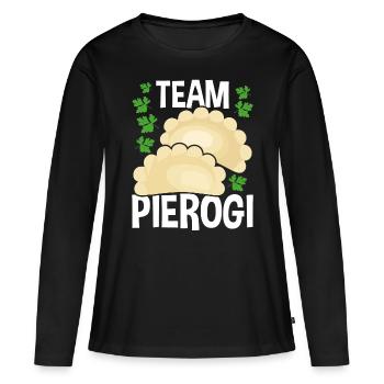 Pierogi Lover Team Pierogi Maker Cuisine polonaise - T-shirt manches longues Premium bio Femme - noir - Devant - Julia (174cm)