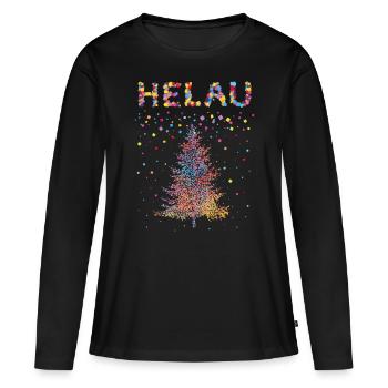 Helau Arbre de Noël Carnaval de Noël - T-shirt manches longues Premium bio Femme - noir - Devant - Julia (174cm)