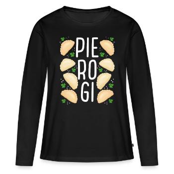 Pierogi Lover Pierogi Maker Polonais Pierogi Squad - T-shirt manches longues Premium bio Femme - noir - Devant - Julia (174cm)
