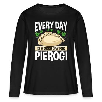 Pierogi Making Every Day is a good day for Pierogi - Women's Premium Organic Long Sleeve Shirt - black - Front - Julia (174cm)