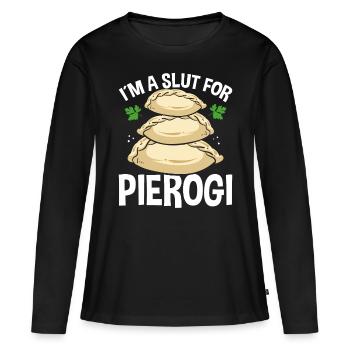 Pierogi Lover Femmes Pierogi Maker Cuisine polonaise - T-shirt manches longues Premium bio Femme - noir - Devant - Julia (174cm)