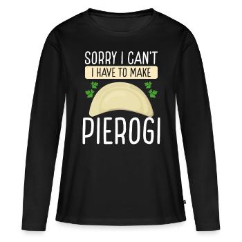 Pierogi Désolé je ne peux pas faire de PolishP - T-shirt manches longues Premium bio Femme - noir - Devant - Julia (174cm)