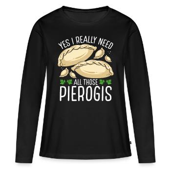 Pierogi Maker Oui j’ai vraiment besoin de nourriture polonaise - T-shirt manches longues Premium bio Femme - noir - Devant - Julia (174cm)