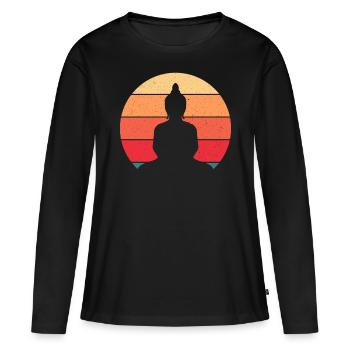 Vintage Buddha Buddhism For Buddhism Enthusiast - Frauen Premium Bio Langarmshirt - Schwarz - Vorne - Julia (174cm)