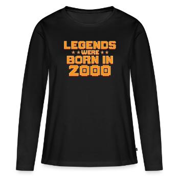Legends were born in the year 2000 decade 2000s - Women's Premium Organic Long Sleeve Shirt - black - Front - Julia (174cm)