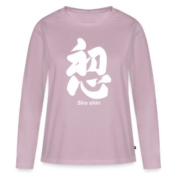Buddhism Shoshin Symbol For Buddhist Believer - Frauen Premium Bio Langarmshirt - Altrosa - Vorne - Julia (174cm)