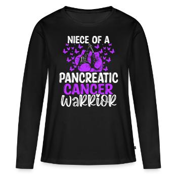 Pancreatic Cancer Awareness Niece Aunt Uncle - Women's Premium Organic Long Sleeve Shirt - black - Front - Julia (174cm)