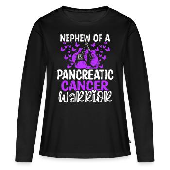 Pancreatic Cancer Awareness Nephew Aunt Uncle - Women's Premium Organic Long Sleeve Shirt - black - Front - Julia (174cm)
