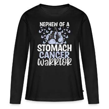 Stomach Cancer Awareness Nephew Aunt Uncle - Frauen Premium Bio Langarmshirt - Schwarz - Vorne - Julia (174cm)