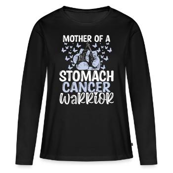Stomach Cancer Awareness Mom Mothers Day Mama - Frauen Premium Bio Langarmshirt - Schwarz - Vorne - Julia (174cm)