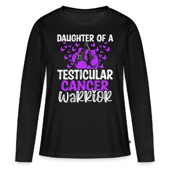 Mois de la sensibilisation au cancer du testicule Fille - T-shirt manches longues Premium bio Femme - noir - Devant - Julia (174cm)