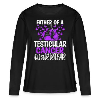Sensibilisation au cancer du testicule Papa Fête des pères Papa - T-shirt manches longues Premium bio Femme - noir - Devant - Julia (174cm)