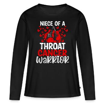 Throat Cancer Awareness Niece Aunt Uncle - Women's Premium Organic Long Sleeve Shirt - black - Front - Julia (174cm)