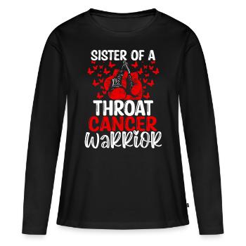 Throat Cancer Awareness Sister Twins Sibling - Women's Premium Organic Long Sleeve Shirt - black - Front - Julia (174cm)