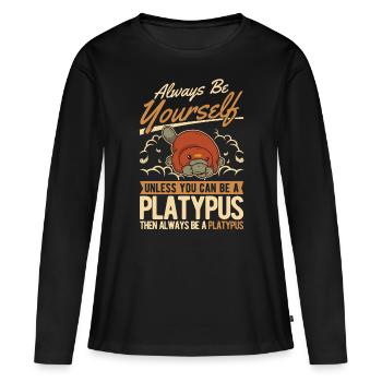 Ornithorynque Cadeau Ornithorynque - T-shirt manches longues Premium bio Femme - noir - Devant - Julia (174cm)