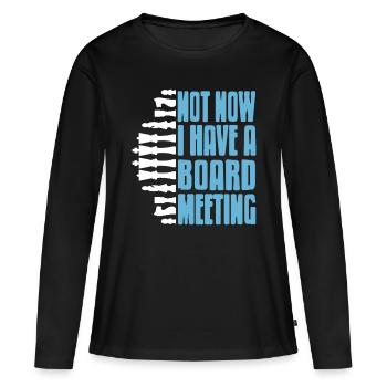 Pas maintenant j’ai une réunion du conseil d’administration - T-shirt manches longues Premium bio Femme - noir - Devant - Julia (174cm)