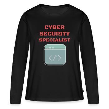 Cybersécurité - Informaticien de sécurité informatique - T-shirt manches longues Premium bio Femme - noir - Devant - Julia (174cm)
