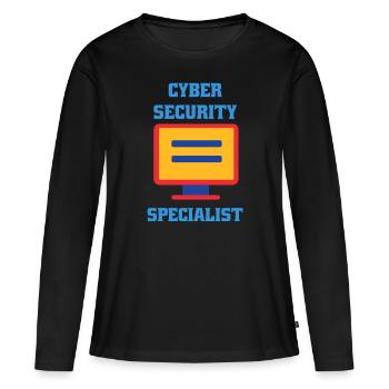 Cybersécurité - Informaticien de sécurité informatique - T-shirt manches longues Premium bio Femme - noir - Devant - Julia (174cm)
