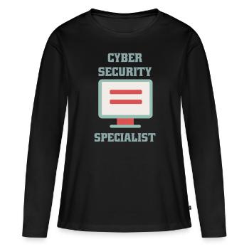 Cybersécurité - Informaticien de sécurité informatique - T-shirt manches longues Premium bio Femme - noir - Devant - Julia (174cm)