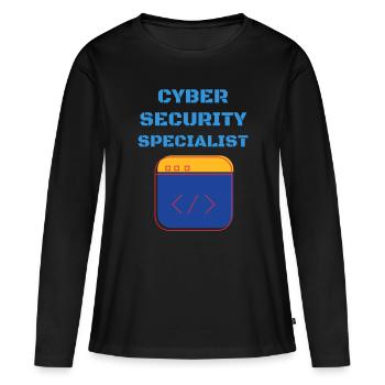 Cybersécurité - Informaticien de sécurité informatique - T-shirt manches longues Premium bio Femme - noir - Devant - Julia (174cm)