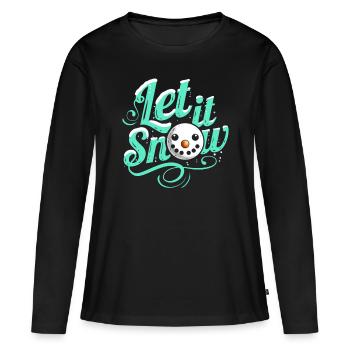 Let It Snow Bonhomme de neige Joyeux Noël - T-shirt manches longues Premium bio Femme - noir - Devant - Julia (174cm)