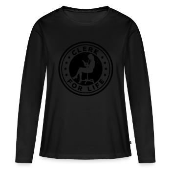 Clerk For Life Bank Clerk Banker Banking Finance B - Frauen Premium Bio Langarmshirt - Schwarz - Vorne - Julia (174cm)
