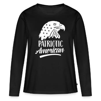 Patriotique américain Patriote Patriotique États-Unis - T-shirt manches longues Premium bio Femme - noir - Devant - Julia (174cm)