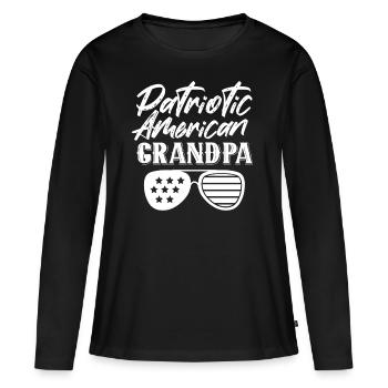 Grand-père patriotique américain Patriot US - T-shirt manches longues Premium bio Femme - noir - Devant - Julia (174cm)