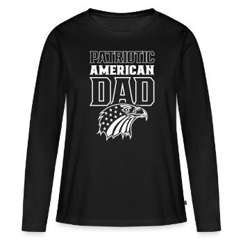 Père patriotique américain Patriot États-Unis - T-shirt manches longues Premium bio Femme - noir - Devant - Julia (174cm)