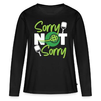 Pickleball désolé pas désolé - T-shirt manches longues Premium bio Femme - noir - Devant - Julia (174cm)