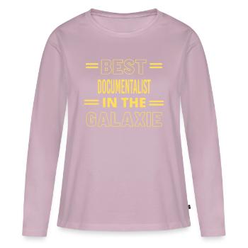 Best Ever IN THE GALAXIE DOCUMENTALIST - T-shirt manches longues Premium bio Femme - rose poudré - Devant - Julia (174cm)