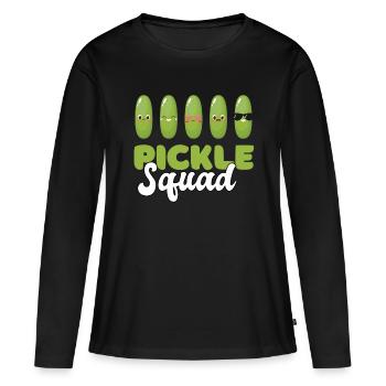 Pickle Squad - T-shirt manches longues Premium bio Femme - noir - Devant - Julia (174cm)